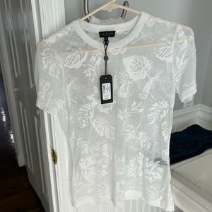 Sheer White Floral Top